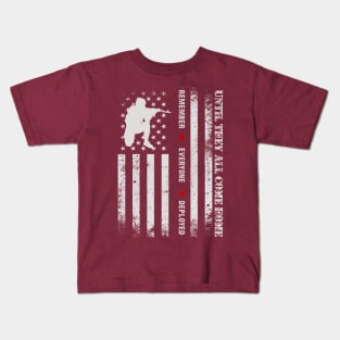 Remember Everyone Deployed,USA Flag, Veterans Day,Red Friday Kids T-Shirt